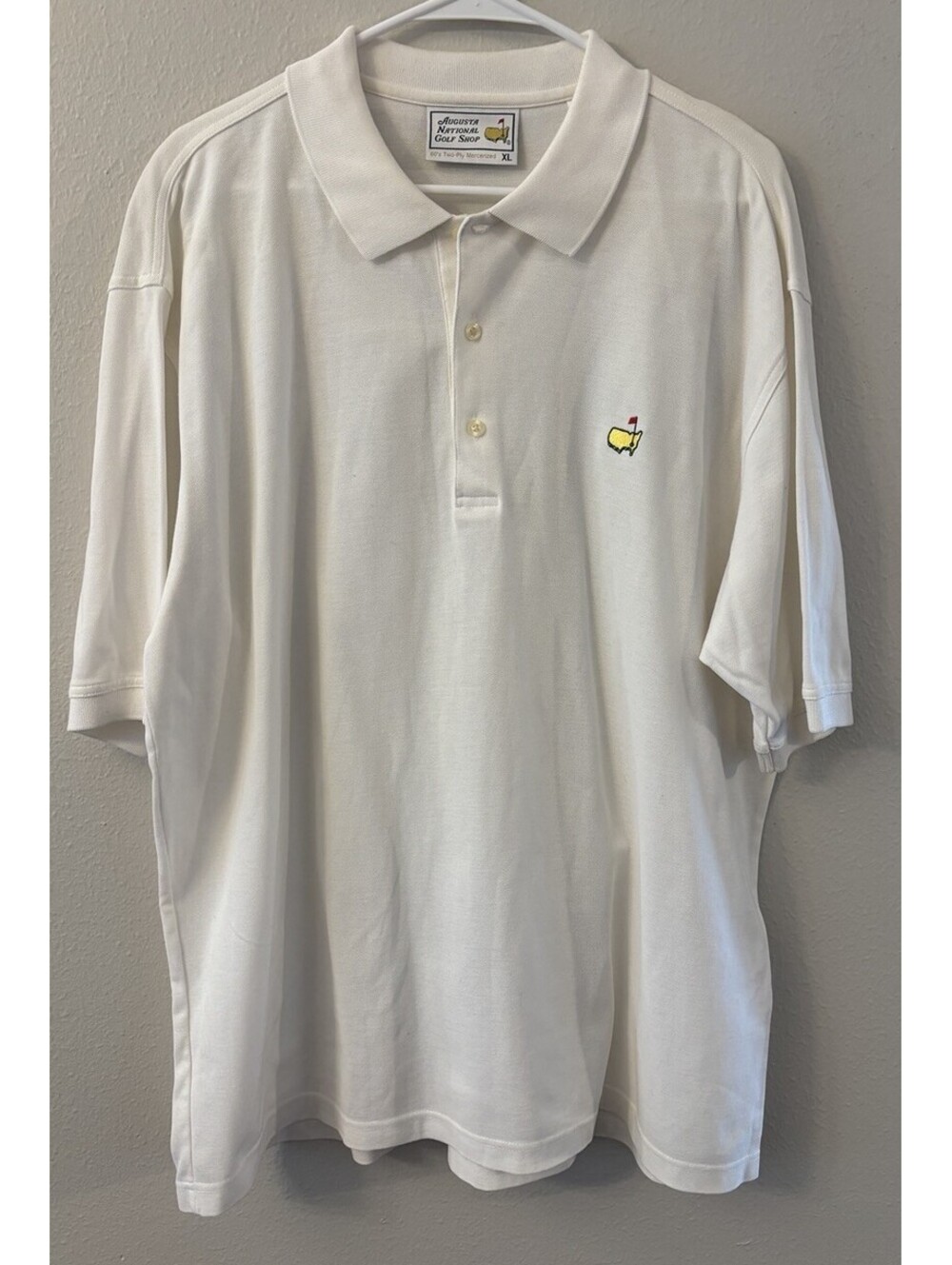 Vintage The Masters Polo Shirt XL White Golf Rugby Casual Outdoors Pima 90s